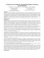 Research paper thumbnail of A framework and testbed for studying manipulation techniques for immersive VR