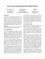 Research paper thumbnail of Face to face collaborative AR on mobile phones