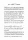 Research paper thumbnail of WHAT IS POLITICAL ECONOMY