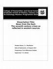 Research paper thumbnail of Masters dissertation: News from the East:  The seventh century crises as reflected in western sources
