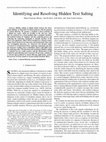 Research paper thumbnail of Identifying and Resolving Hidden Text Salting