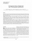 Research paper thumbnail of A Prospective Study of Weight Gain after Premenopausal Hysterectomy