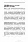 Research paper thumbnail of Reading Wittgenstein (On Belief) with Tillich (On Doubt)