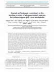 Research paper thumbnail of Annual and seasonal consistency in the feeding ecology of an opportunistic species, the yellow-legged gull Larus michahellis