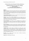 Research paper thumbnail of Critical Success Factors for the effective implementation of Lean Six Sigma