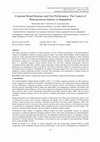 Research paper thumbnail of Corporate Board Structure and Firm Performance: The Context of Pharmaceutical Industry in Bangladesh