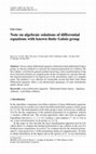 PDF) Galois' Dream: Group Theory and Differential Equations