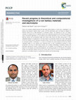 Sol PDF) Recent progress in theoretical and computational