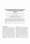 Research paper thumbnail of Microbiologically Influenced Corrosion of X-70 Carbon Steel by Desulfovibrio Vulgaris