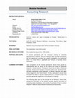 Research paper thumbnail of Module Handbook Accounting Research