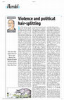 Research paper thumbnail of Violence and political hair-splitting