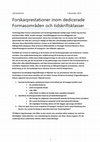 PDF) Forskarprestationer inom dedicerade Formasområden och