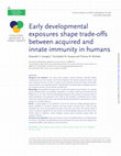 Research paper thumbnail of Early developmental exposures shape trade-offs between acquired and innate immunity in humans