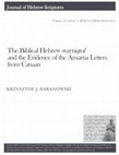Research paper thumbnail of The Biblical Hebrew wayyiqtol and the Evidence of the Amarna Letters from Canaan