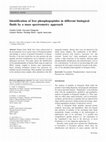 Research paper thumbnail of Identification of free phosphopeptides in different biological fluids by a mass spectrometry approach