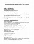 Research paper thumbnail of Archival Sources Paul Kammerer