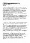 Research paper thumbnail of Crimea crisis before International Law