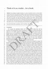 Research paper thumbnail of Think of it as a trailer...for a book [Publications 2016, 4(4), 32; doi:10.3390/publications4040032]