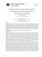 Research paper thumbnail of Challenges faced and the strategies adopted by a Malaysian English Language teacher during teaching practice