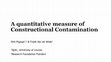 Research paper thumbnail of A quantitative measure of constructional contamination