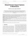 Research paper thumbnail of Weibull Decision Support Systems in Maintenance