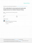 Research paper thumbnail of CO2 embodied in international trade with implications for global climate policy