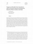 Research paper thumbnail of Fragments of Marsilio Ficino's Translations and Use of Proclus' Elements of Theology and Elements of Physics: Evidence and Study