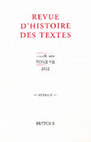 Research paper thumbnail of L’étude de la production manuscrite d’un copiste de la Renaissance au service de l’histoire des textes: le cas du Crétois Zacharie Calliergis, in: Revue d'Histoire des Textes, n.s. 7 (2012)
