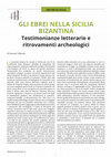 Research paper thumbnail of Gli Ebrei nella Sicilia bizantina. Testimonianze letterarie e ritrovamenti archeologici