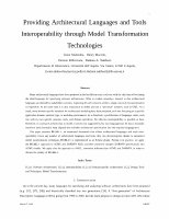 Research paper thumbnail of Providing Architectural Languages and Tools Interoperability through Model Transformation Technologies