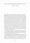Research paper thumbnail of La presenza militare italiana in Palestina, 1917-1919