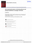 Research paper thumbnail of The unsaid and unseen: on hearing silences and seeing invisibilities in strategic narratives