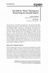 Research paper thumbnail of (with I.Q. Hunter) ‘Not Safe for Work: Teaching and Researching the Sexually Explicit’, Sexualities. Vol. 12(5). 2009. pp. 547-557.