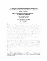 Research paper thumbnail of L'influence des Capital Investisseurs sur la gestion des ressources humaines des entreprises financées: dimensions, enjeux et limites