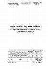 Research paper thumbnail of FOR CONTROL VALVES