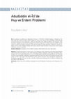 Research paper thumbnail of Adudüddin el-Îcî’de Huy ve Erdem Problemi
