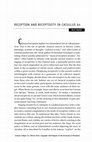 Research paper thumbnail of Reception and Receptivity in Catullus 64