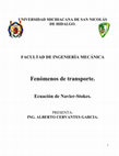 Research paper thumbnail of Fenómenos de transporte. DEDUCCIÓN DE LA ECUACIÓN DE NAVIER-STOKES