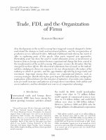Research paper thumbnail of Trade, FDI, and the Organization of Firms