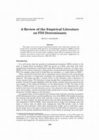 Research paper thumbnail of A review of the empirical literature on FDI determinants