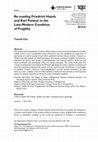 Research paper thumbnail of Re-reading Friedrich Hayek and Karl Polanyi in the Late-Modern Condition of Fragility