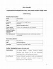 Research paper thumbnail of Maher, D. & Prescott, A. (2017). Professional development for rural and remote teachers using video conferencing. Asia Pacific Journal of Teacher Education