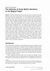 Research paper thumbnail of The Authority of Greek Mythic Narratives in the Magical Papyri