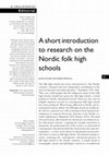 Research paper thumbnail of Editorial: A short introduction to research on the Nordic folk high schools
