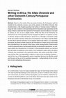 Research paper thumbnail of "Writing in Africa. The Kilwa Chronicle and other Sixteenth Century Portuguese Testimonies" in Brigalia, A and M. Nobili (eds.), The Arts and Crafts of Literacy. Islamic Manuscript Cultures in Sub-Saharan Africa, De Gruyter, 2017