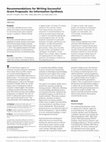 Research paper thumbnail of Recommendations for Writing Successful Grant Proposals