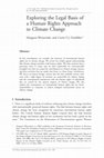 Research paper thumbnail of Exploring the Legal Basis of a Human Rights Approach to Climate Change