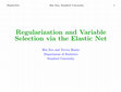 (PDF) Regularization and Variable Selection via the Elastic Net