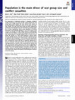 Research paper thumbnail of Population is the main driver of war group size and conflict casualties