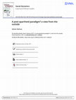 Research paper thumbnail of A post-apartheid paradigm? a view from the outside